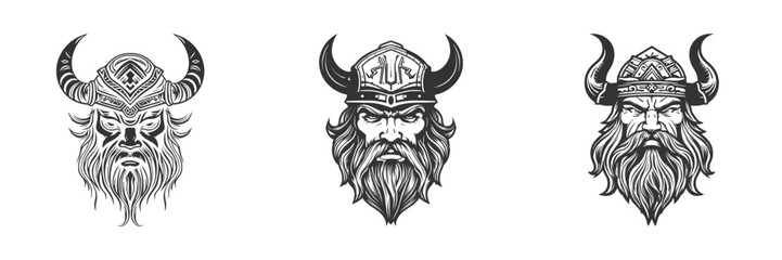 Viking head icon. Vector illustration.