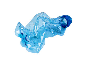 Fototapeta premium Empty Plastic Bottle Isolated, Crumpled Plastic Bottle, Global Pollution Concept, Squashed Water Pet Bottles