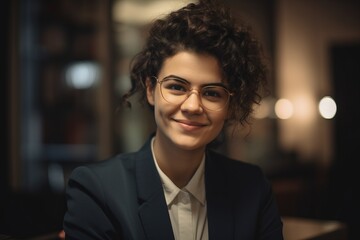 Fototapeta premium businness woman in suit looking to camera