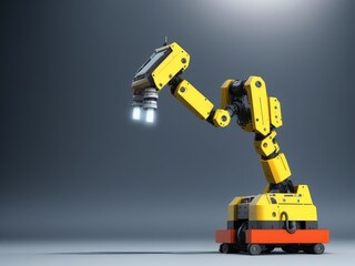 Obraz premium A picture of an industrial robot, created with generative ai, ki 