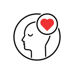 man in love feel good linear icon. flat lineart style trend modern stroke logotype graphic art design isolated on white background. concept of harmony with smile face or emotional lover with passion