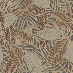 Leaves seamless pattern, Floral pattern, Seamless botanical texture, textile pattern, Leaf design, Tropical design