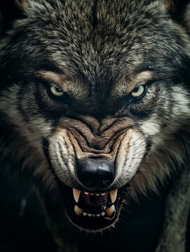 Face Of An Angry Wolf