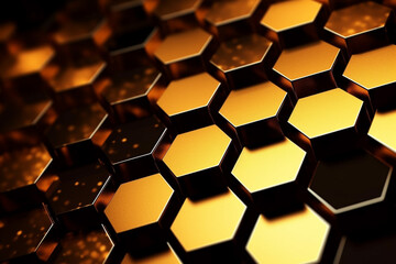 abstract gold background with hexagons