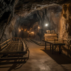 the mine tunnel 