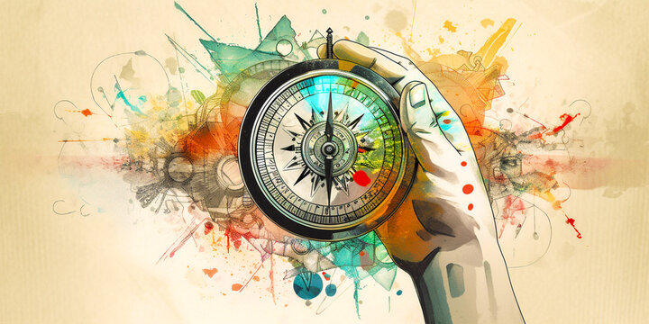 The compass represents leadership and direction in business development. This app offers personalized coaching to improve and grow your business. Access a network of industry experts and mentors © Татьяна Мищенко