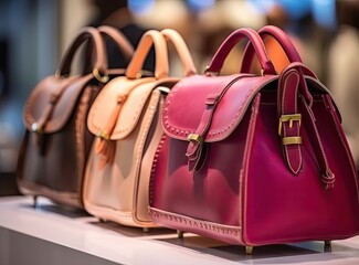Woman purses in a store created with Generative AI technology.