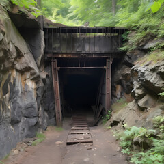 the mine tunnel 