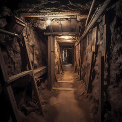 Fototapeta na wymiar the mine tunnel 