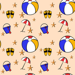 Seamless summery beach pattern 