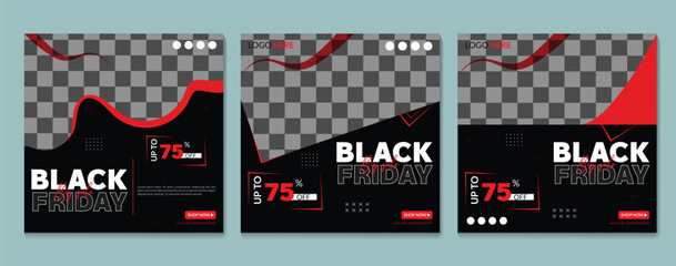 Black Friday social media post template for facebook post, instagram banner, ads, stories 