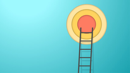 Ladder that leads to the goal. Vector Stock.