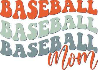 Baseball Retro Wavy Design