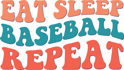 Baseball Retro Wavy Design