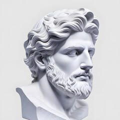 Photo ancient Greek men head sculpture ai generative