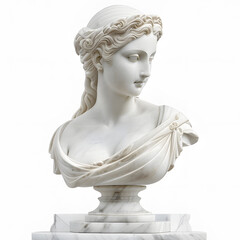 Obraz premium White marble head of young woman ai generative