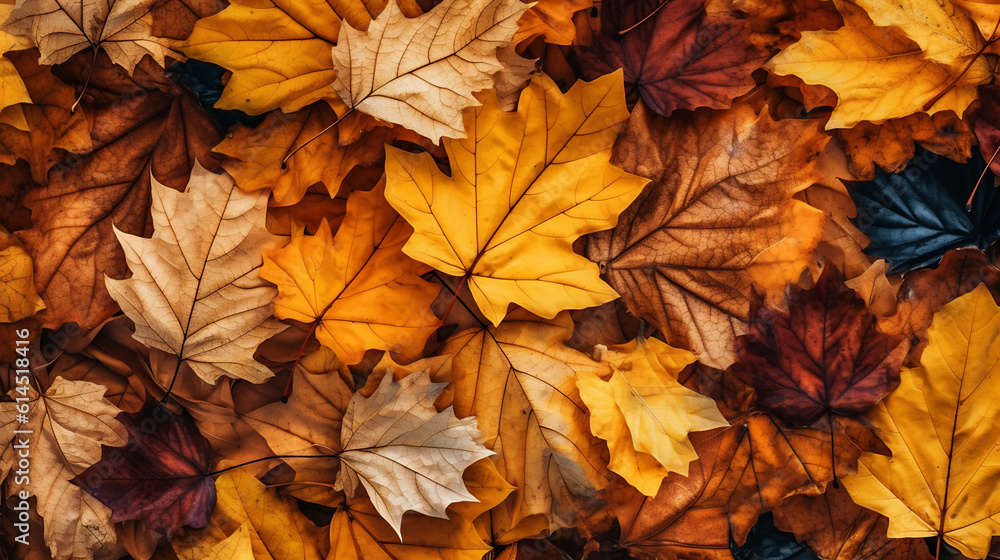 Poster autumn leaves.created with generative ai technology.