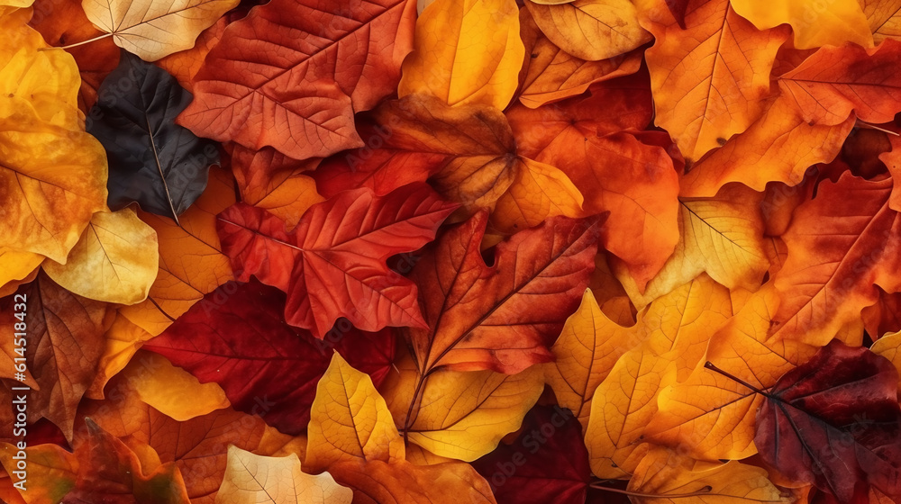 Poster autumn leaves.created with generative ai technology.