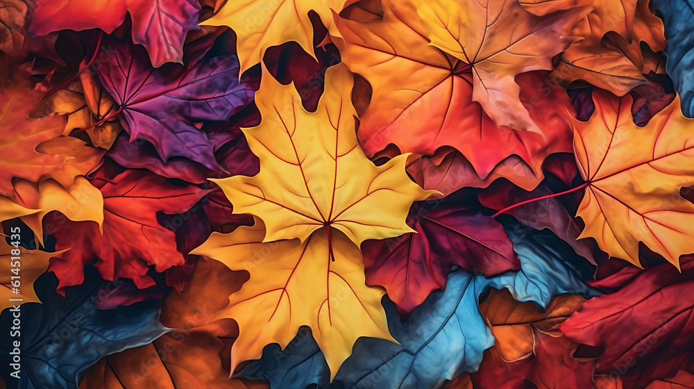 Poster autumn leaves.created with generative ai technology.