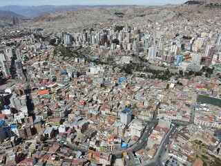 aerial view of the city La Paz