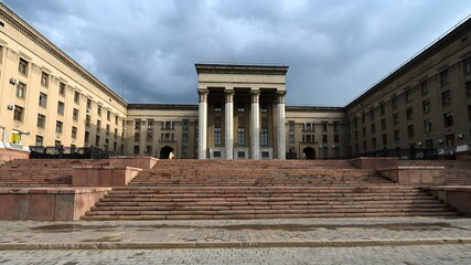 Obraz premium Almaty city streets. Architecture of old city.