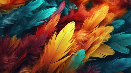 Obraz premium Colorful feathers from above