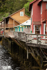 Alaskan landscape photograph of Creek Street in Ketchikan Alaska 