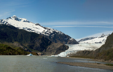 scenic landscape photograph at the Mendenhall Glacier in Juneau Alaska 