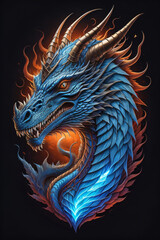 Obraz premium Photo generative Ai of Dragon head illustration