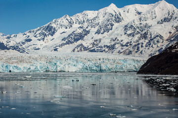 Scenic photograph of the Hubbard Glacier in the Yukon of Alaska landscape 