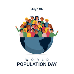 world population day background template - obrazy, fototapety, plakaty