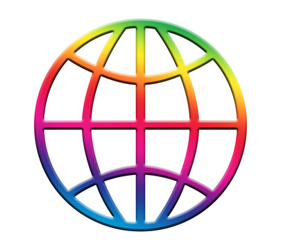 Colorful globe on a transparent background. png format