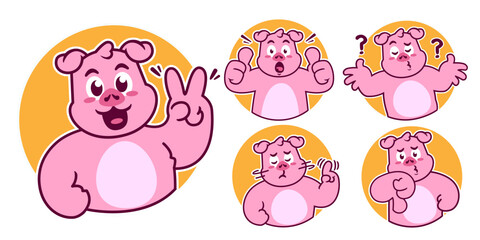 Pig cartoon sticker