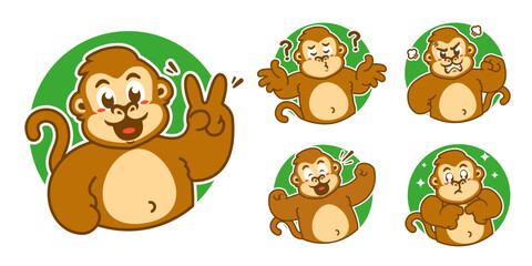 Monkey cartoon sticker