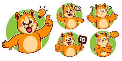 Shiba inu cartoon stickers