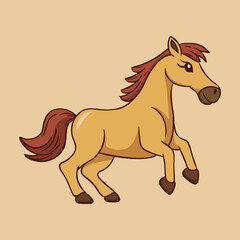Fototapeta na wymiar Cute Horse Cartoon Vector Illustration for Kids Product
