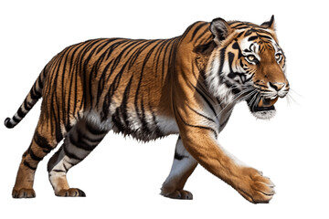 Obraz na płótnie Canvas tiger walking isolated on transparent background . made with generative Ai. 