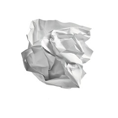  One white crumpled paper ball over isolated background