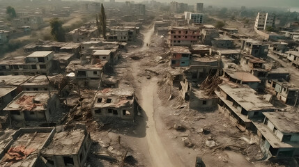 Fototapeta na wymiar Destroyed City