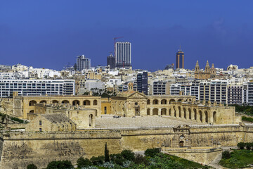 Fototapeta premium Valletta, Panoramic view of Fort Manoel, Manoel Island, Malta 