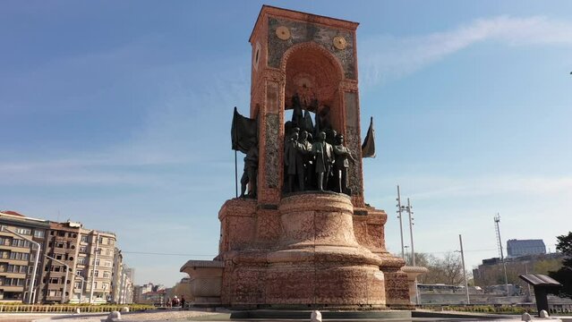 Istanbul Taksim square, cordoned off, drone footage, oe01