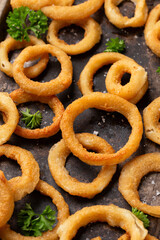 Crunchy Fried Battered onion rings with garlic sauce