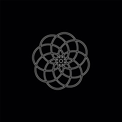 Fototapeta premium Circle line art vector logo design