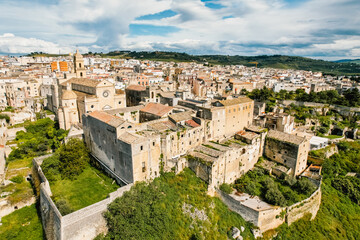 Gravina in Puglia, Apulia Bari, Italy: landscape from the ancient aqueduct bridge of the old rock...