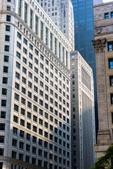 close up view of Chicago amazing architecture in the afternoon. the business metropolis. is a...