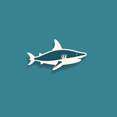 Fototapeta premium minimalist shark isolated logo generative ai
