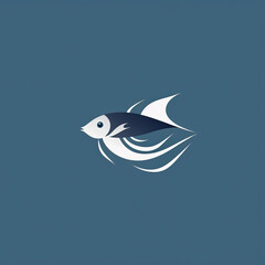 Fototapeta premium minimalist fish isolated logo generative ai