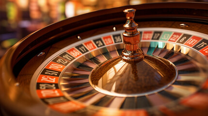 The spinning roulette wheel, with anticipation building as the ball bounces and lands on a winning number