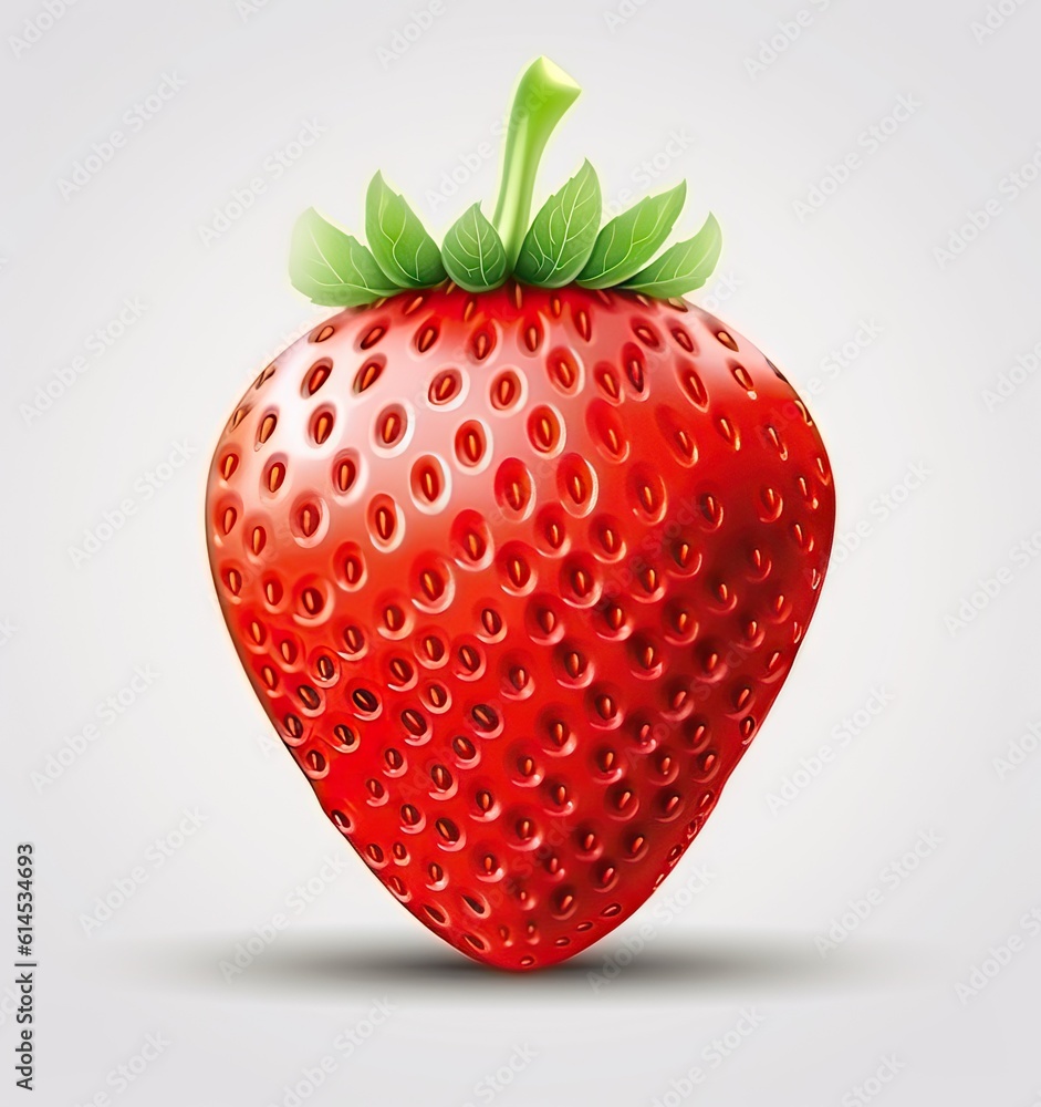 Poster strawberries in a white bowl on the table created with generative ai technology.