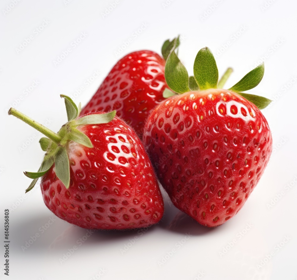 Poster strawberry isolated on white background. created with generative ai technology.